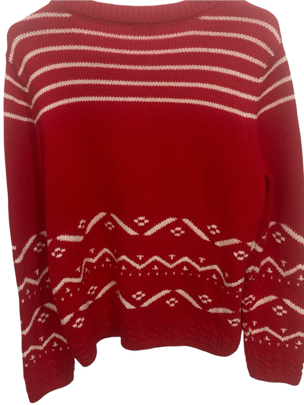 Talbots Red Scotty Dog Button Front Cardigan with Gold Buttons Fair Isle Sz Lg - Picture 3 of 6
